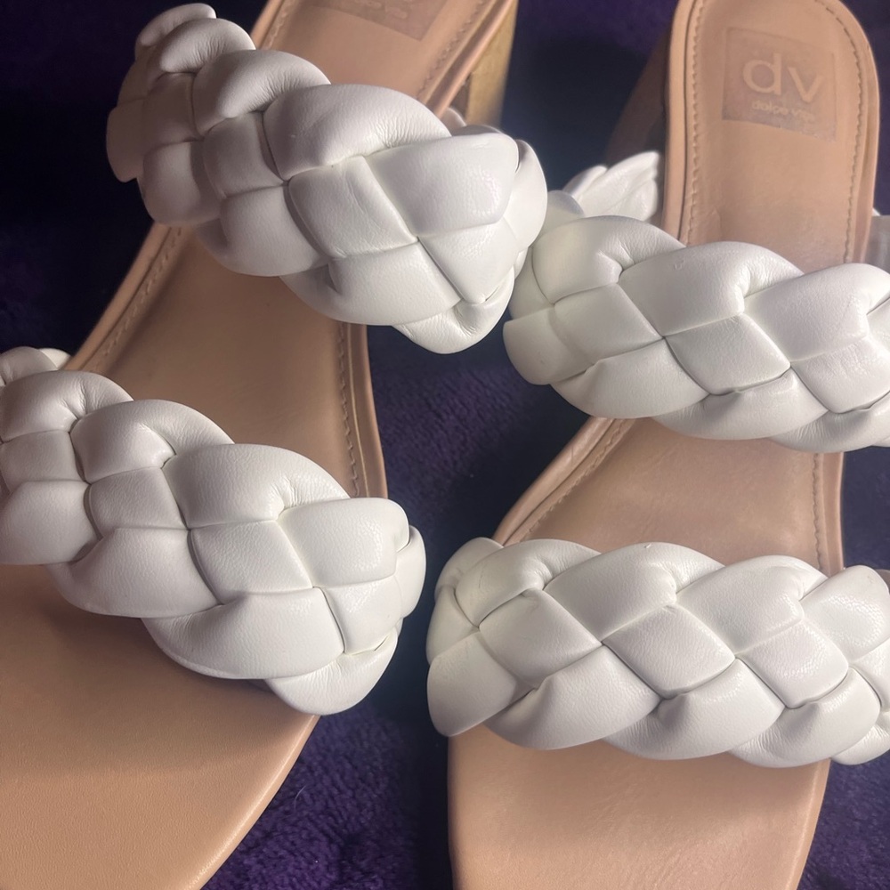 Dolce Vita White Braided Double-Strap Slide Sandals - Picture 3 of 11